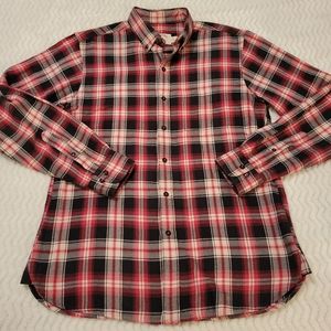Brooks Brothers Red Flannel Men Size M Plaid Multicolor Cotton Long Sleeve Shirt